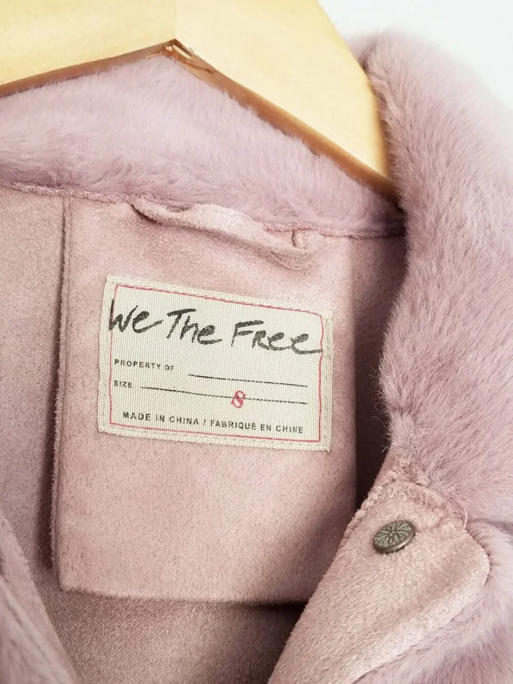 Free People We the Free Cozy Opal Swing Jacket in Pink Size S Faux Fur Teddy $98